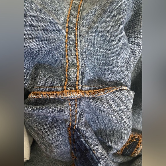 True Religion Jeans’Skinny Moto Biker BigT Red Orange Stitch Stretch-Size:36/34” - Picture 9 of 13